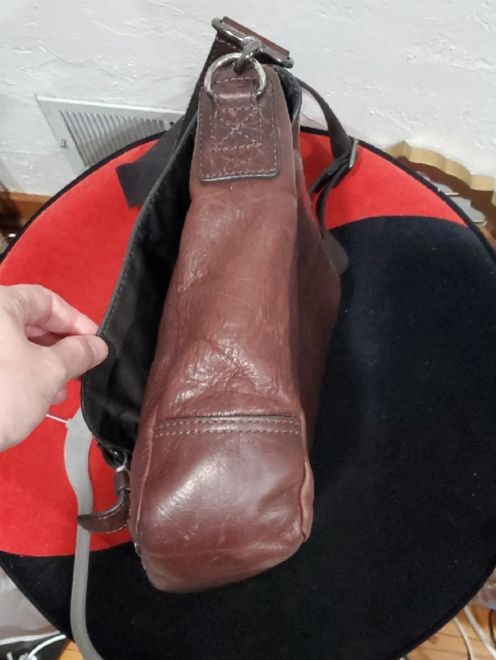 Fossil Mens Brown Leather Messenger Breif Bag In Brown